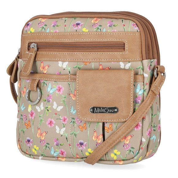 North South Mini Zip Around Crossbody Bag, Belladonna, One Size :P - Picture 1 of 5